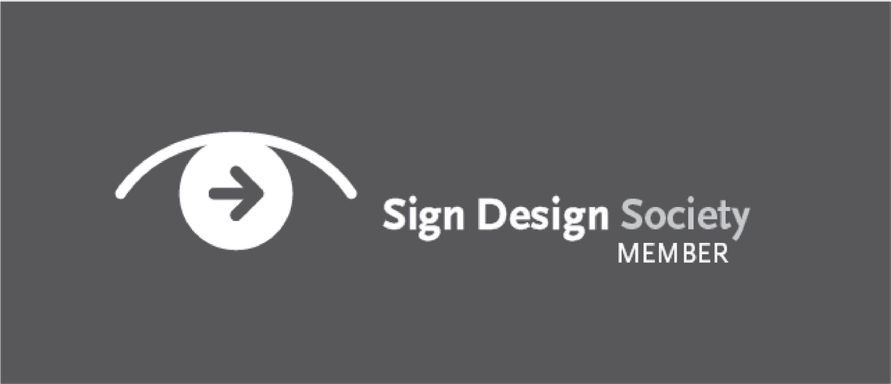 Reversed out Sign Design Society member logo