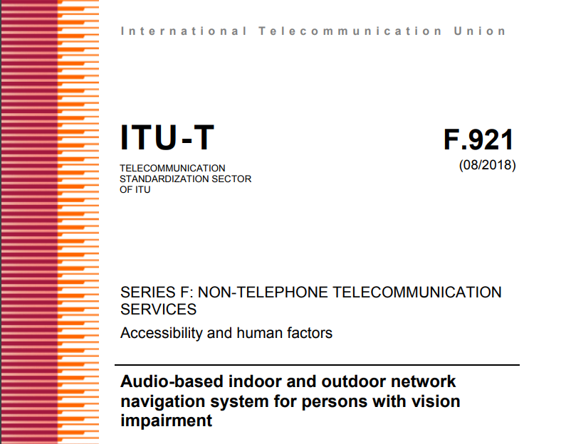 Title page of ITU-T Standard F.921 (accessibility and human factors