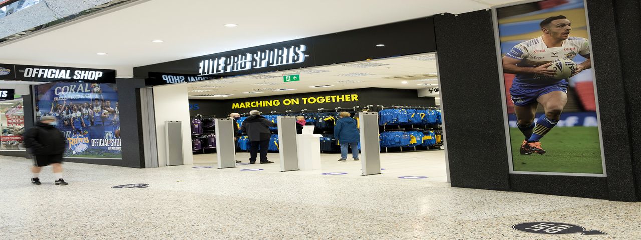 External image of Elite Pro Sports shop showing signage by Visual Group