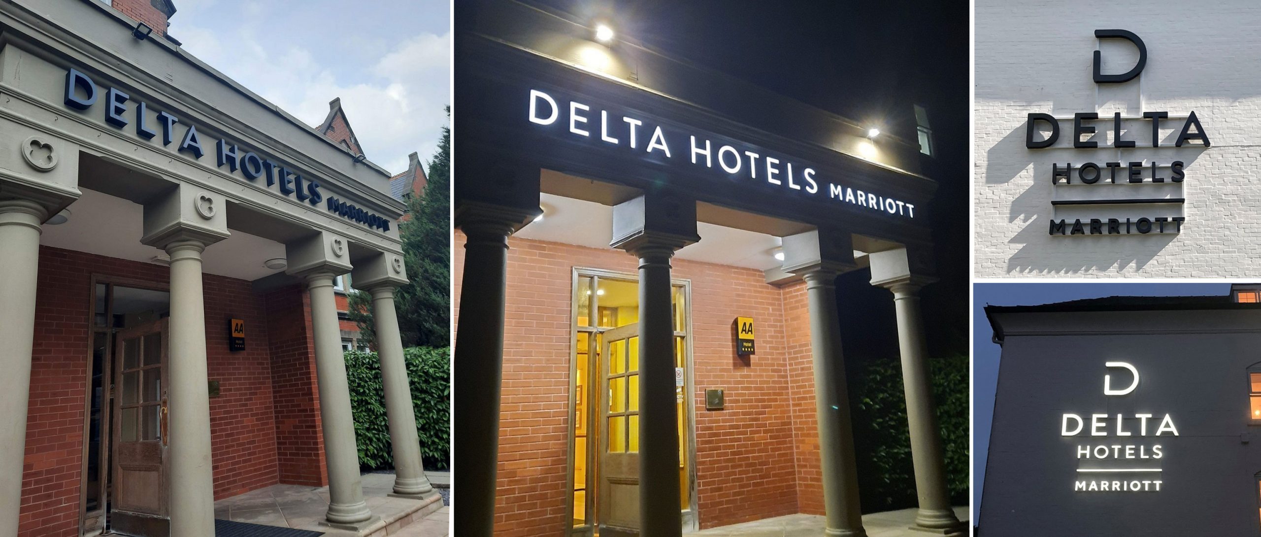 External signage for Delta Hotels rebrand by Astley