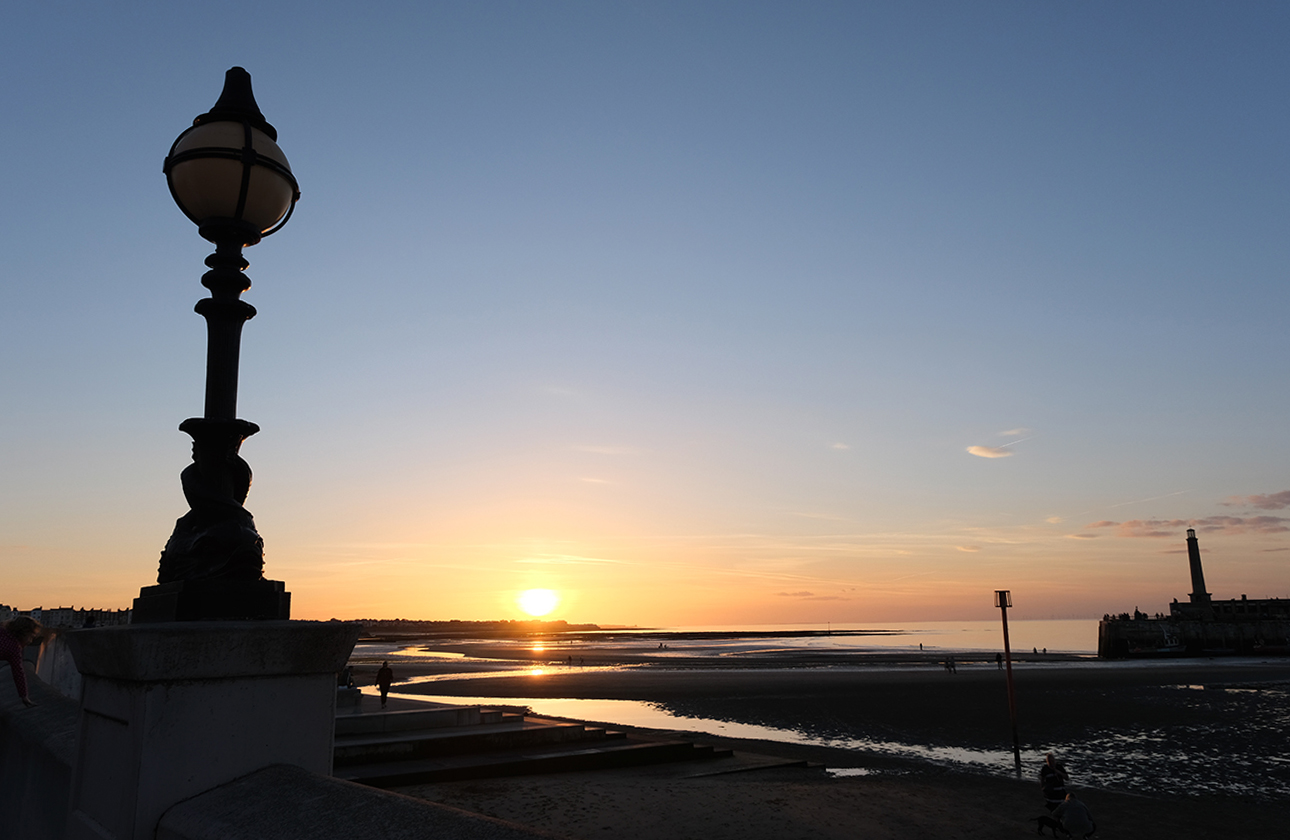 Sunset view of Margate bay